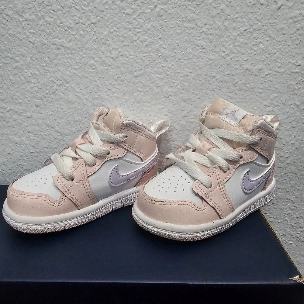 Toddler's Jordan 1 Mid Pink Wash/Violet Frost-White (TD) (FD8782 601) Size 4C
